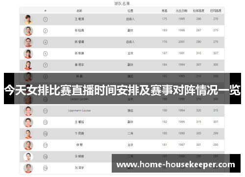 今天女排比赛直播时间安排及赛事对阵情况一览